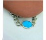 22cm Silver Plated Salman Khan Turquoise Stone Hand Bracelet Metal Being Human Jewellery Lucky Stone Friendship Band for Men & Boys