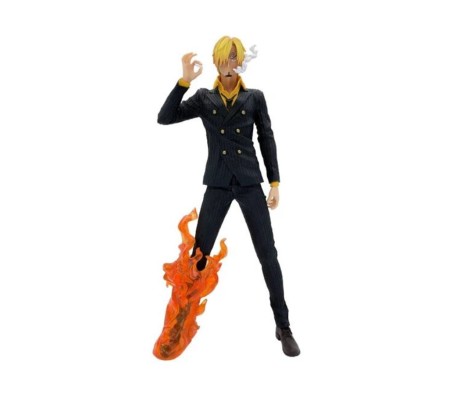 One Piece Anime Sanji Devil Leg on Fire Action Figure [31 cm] for Home Decors, Office Desk and Study Table Collectible Toy Black Multicolor