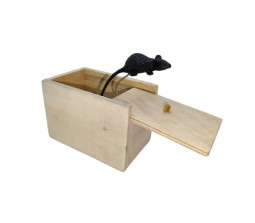 Fake Rat Mouse Wooden Surprise Box Item Prank Toy Wooden Box Opening Rat Mouse Gift Scare Anyone Toy