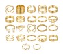 Adjustable Combo of 22 Knuckle Stackable Fashion Statement Gold Multi Finger Rings Pearl Set Boho Stylish Western for Women and Girls