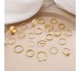 Adjustable Combo of 22 Knuckle Stackable Fashion Statement Gold Multi Finger Rings Pearl Set Boho Stylish Western for Women and Girls