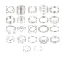 Adjustable Combo of 22 Knuckle Stackable Fashion Statement Silver Multi Finger Rings Pearl Set Boho Stylish Western for Women and Girls