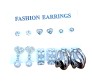 Fashion 6 Pairs Earrings Combo Set Latest Silver Stylish Design Western Stud Pearl Metal Hoop Hanging Wear for Women and Girls D3RS