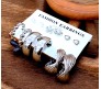 Fashion 6 Pairs Earrings Combo Set Latest Silver Stylish Design Western Stud Pearl Metal Hoop Hanging Wear for Women and Girls DBLS