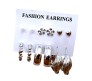 Fashion 6 Pairs Earrings Combo Set Latest Silver Stylish Design Western Stud Pearl Metal Hoop Hanging Wear for Women and Girls DBLS