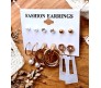 Fashion 6 Pairs Earrings Combo Set Latest Gold Stylish Design Western Stud Pearl Metal Hoop Hanging Wear for Women and Girls DRCG