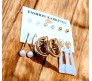 Fashion 6 Pairs Earrings Combo Set Latest Gold Stylish Design Western Stud Pearl Metal Hoop Hanging Wear for Women and Girls DRCG