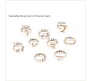 Adjustable Combo of 9 Knuckle Stackable Fashion Statement Gold Multi Finger Rings Set Boho Stylish Western for Women and Girls