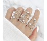 Adjustable Combo of 9 Knuckle Stackable Fashion Statement Silver Multi Finger Rings Set Boho Stylish Western for Women and Girls