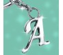 Stainless Steel Alphabet Letter A Metal Keychain Key Chain for Car Bikes Key Ring