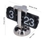Retro Style Flip Clock with Gear Desk Shelf Classic Mechanical Digital Display Dynamic Flip Down Clock Battery Powered Home & Office Decor Silver D3