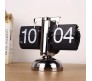 Retro Style Flip Clock with Gear Desk Shelf Classic Mechanical Digital Display Dynamic Flip Down Clock Battery Powered Home & Office Decor Silver D3