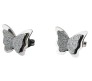 Charming Dual Butterfly Surgical 18K Steel Silver Stud Earrings for Girls and Women 