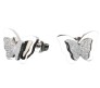 Charming Dual Butterfly Surgical 18K Steel Silver Stud Earrings for Girls and Women 