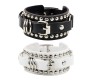 Combo Set of 2 Black White PU Leather Bracelet Punk Bracelet Adjustable Goth Cuff Bracelet Gothic Rivet Buckle Wristband for Men Women Combo Set of 2 Black White PU Leather Bracelet Punk Bracelet Adjustable Goth Cuff Bracelet Gothic Rivet Buckle Wristband for Men Women