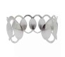 Adjustable Pair of Open Cuff Silver Fancy Bracelet Oval Pattern Party Style Punk Wear for Girls and Women