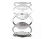 Adjustable Pair of Open Cuff Silver Fancy Bracelet Oval Pattern Party Style Punk Wear for Girls and Women