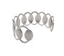 Adjustable Pair of Open Cuff Silver Fancy Bracelet Oval Pattern Party Style Punk Wear for Girls and Women