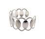 Adjustable Pair of Open Cuff Silver Fancy Bracelet Oval Pattern Party Style Punk Wear for Girls and Women