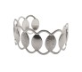 Adjustable Pair of Open Cuff Silver Fancy Bracelet Oval Pattern Party Style Punk Wear for Girls and Women