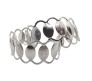 Adjustable Pair of Open Cuff Silver Fancy Bracelet Oval Pattern Party Style Punk Wear for Girls and Women