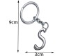 Stainless Steel Alphabet Letter S Metal Keychain Key Chain for Car Bikes Key Ring