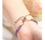 Blue Rhinestone Bracelet Gold Crystal Bracelet Adjustable Chain Tennis Stylish Fashionable Bracelets Birthday Anniversary Valentine Gift for Women & Girls