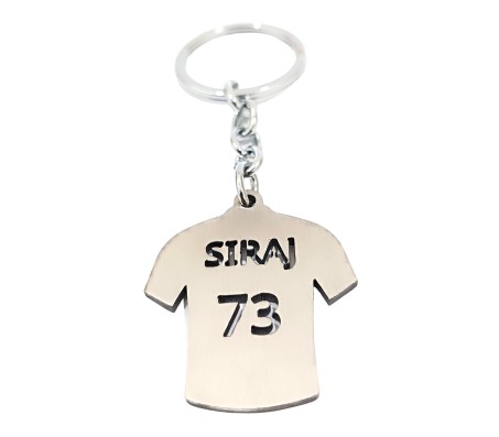 Siraj Cricket Jersey Cricketer Sports Metal Keychain Key Chain for Car Bikes Key Ring