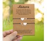 Friendship Bracelet Combo Set of 2 for Sisters Heart Shaped Best Friend Bracelet Fashion Silver Adjustable BFF Matching Bracelets Bands Jewellery Gift for Girls and Women