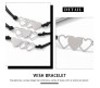 Friendship Bracelet Combo Set of 3 for Sisters Heart Shaped Best Friend Bracelet Fashion Silver Adjustable BFF Matching Bracelets Bands Jewellery Gift for Girls and Women