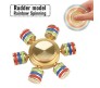 High Quality Six Side Detachable Gold Rainbow Hand Fidget Metal Spinner Long Time Rotation Ultraspeed Stress Relieve Focus Autism ADHD Toy For Kids and Adults Red