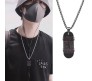 Stainless Steel Skate Black with Jesus Cross Engraving Pendant 60cm Chain Stylish for Men