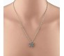 Frozen Snowflake Inspired Ocean Blue Pendant Necklace Princess Jewelry Accessories Light Blue for Girls & Women