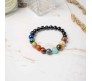 7 Chakra Natural Stones Reiki Healing Meditation and Protection 6mm Crystal Beads Multicolor Bracelet for Men and Women