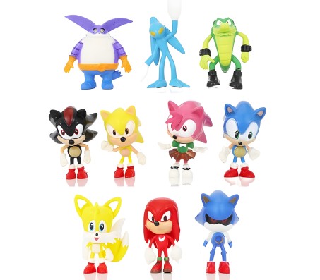Sonic Hedgehog Set of 10 Action Figure 8-10cm Toy Figurine Model Collectible Toys for Fans