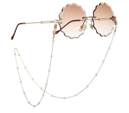 Adjustable Spectacle Pearl Eyeglass Gold Chains Beaded For Sunglass Spectacles Chain String Glasses Spec Lanyard Holder Strap for Women