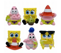 Set of 6 Spongebob Figure 6-8cm Combo Action Figure Collectible Toy