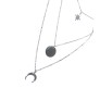 3 Layer Step Multi Layered Necklace Latest Western With Charms Star Circle Moon Crest Chain in Silver Plated for Women