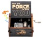 Wooden Star Wars Music Box Vintage Hand Crank Classical Musical Gifts for Birthday Gift for Men Boys Girls Women Black