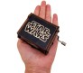 Wooden Star Wars Music Box Vintage Hand Crank Classical Musical Gifts for Birthday Gift for Men Boys Girls Women Black