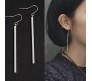 Stick Bar Style Long Needle Silver Plated Fashion Hanging Sui Dhaaga Drop & Dangle Earrings For Women & Girls 