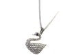 Fashion Crystal Silver Big Large Swan Pendant with Thick Stylish Chain Jewelry Party or Daily Casual Wear for Women and Girls White Silver 