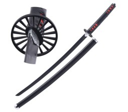 Demon Slayer Cosplay 104 cm Tanjiro Kamado Wooden Round Nichirin Life Size Replica Katana Perfect for Anime Gift Merchandise Collectibles