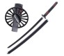 Demon Slayer Cosplay 104 cm Tanjiro Kamado Wooden Round Nichirin Life Size Replica Katana Perfect for Anime Gift Merchandise Collectibles
