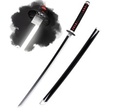 Demon Slayer Cosplay 104 cm LED Light Up Glow Tanjiro Kamado Wooden Round Nichirin Life Size Replica Katana Perfect for Anime Gift Merchandise Collectibles