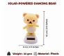 Lucky Teddy Bear Bobble Head Solar for Car Dashboard Action Figure Toys Collectible Bobblehead Showpiece For Office Desk Table Top Toy For Kids and Adults Multicolor
