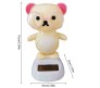 Lucky Teddy Bear Bobble Head Solar for Car Dashboard Action Figure Toys Collectible Bobblehead Showpiece For Office Desk Table Top Toy For Kids and Adults Multicolor