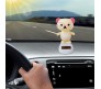 Lucky Teddy Bear Bobble Head Solar for Car Dashboard Action Figure Toys Collectible Bobblehead Showpiece For Office Desk Table Top Toy For Kids and Adults Multicolor