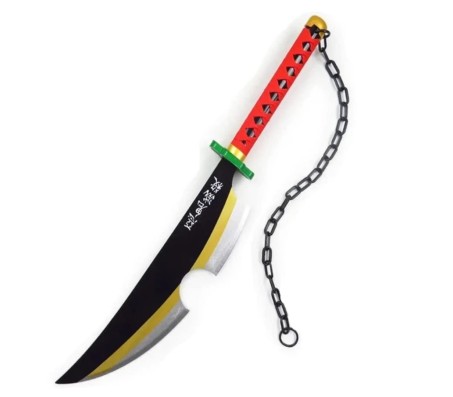 Demon Slayer Cosplay 80 cm Tengen Uzui Wooden Sword Nichirin Life Size Replica Katana Perfect for Anime Gift Merchandise Collectibles