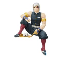 Demon Slayer Tengen Uzui Sitting Eating Action Figure Height 16 cm for Car Dashboard, Decoration, Cake, Office Desk & Study Table Toy Multicolor
